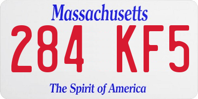 MA license plate 284KF5