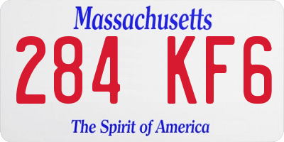 MA license plate 284KF6