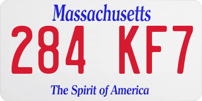 MA license plate 284KF7