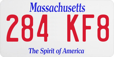 MA license plate 284KF8