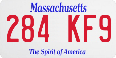 MA license plate 284KF9