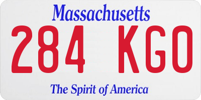 MA license plate 284KG0