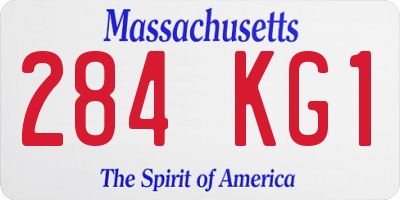 MA license plate 284KG1