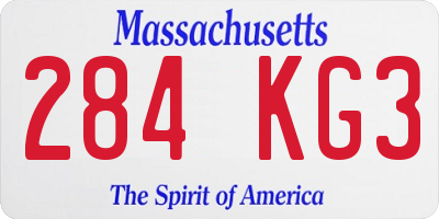 MA license plate 284KG3