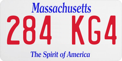 MA license plate 284KG4