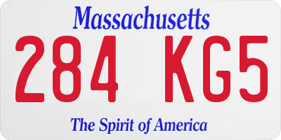 MA license plate 284KG5