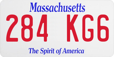 MA license plate 284KG6