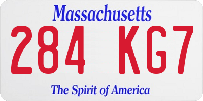 MA license plate 284KG7