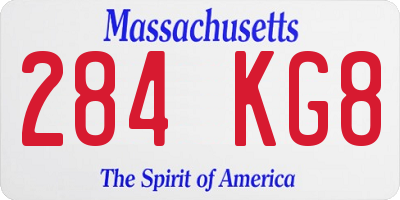 MA license plate 284KG8