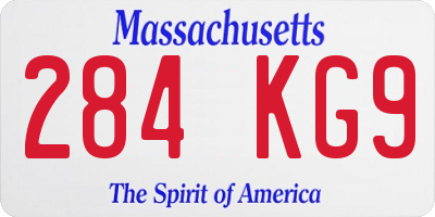 MA license plate 284KG9