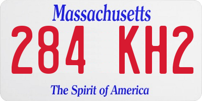 MA license plate 284KH2