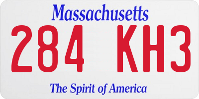 MA license plate 284KH3