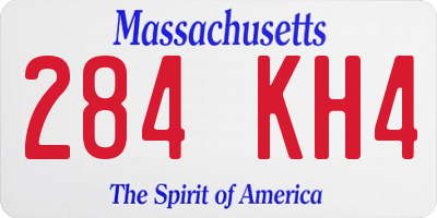 MA license plate 284KH4