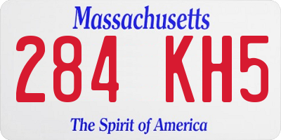 MA license plate 284KH5