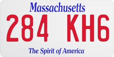 MA license plate 284KH6