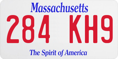 MA license plate 284KH9