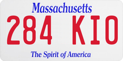 MA license plate 284KI0
