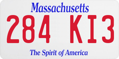 MA license plate 284KI3