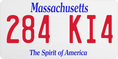 MA license plate 284KI4