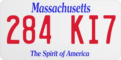 MA license plate 284KI7