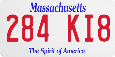 MA license plate 284KI8