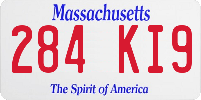 MA license plate 284KI9