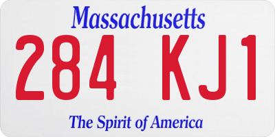 MA license plate 284KJ1