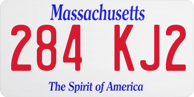 MA license plate 284KJ2