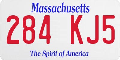 MA license plate 284KJ5
