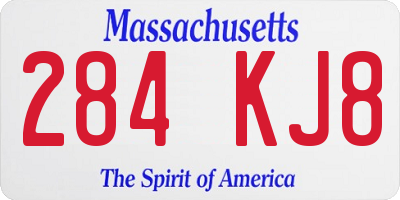 MA license plate 284KJ8