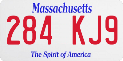 MA license plate 284KJ9