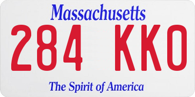 MA license plate 284KK0