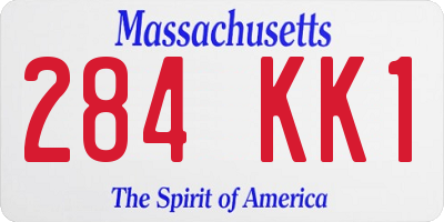 MA license plate 284KK1