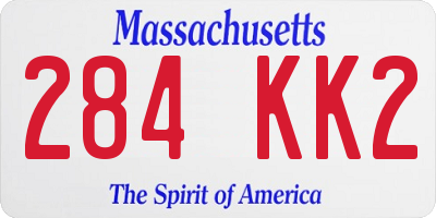 MA license plate 284KK2