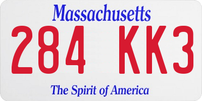 MA license plate 284KK3
