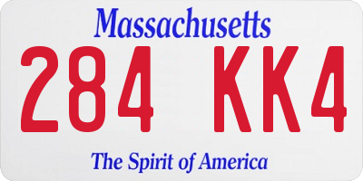 MA license plate 284KK4