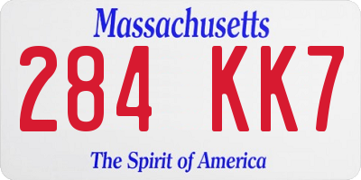 MA license plate 284KK7