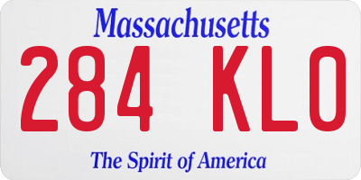 MA license plate 284KL0