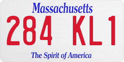 MA license plate 284KL1