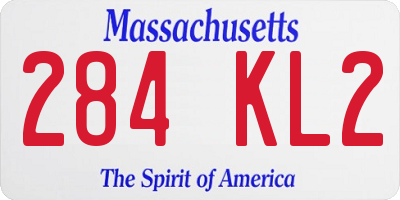 MA license plate 284KL2