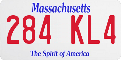 MA license plate 284KL4