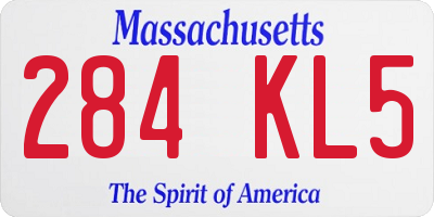 MA license plate 284KL5