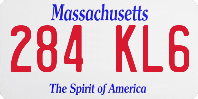 MA license plate 284KL6