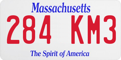 MA license plate 284KM3