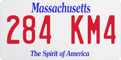 MA license plate 284KM4