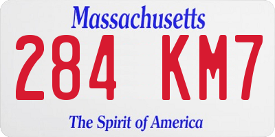 MA license plate 284KM7