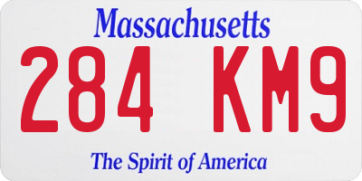 MA license plate 284KM9