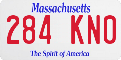 MA license plate 284KN0