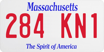 MA license plate 284KN1