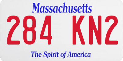 MA license plate 284KN2